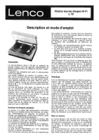 Lenco L78 - Owners Manual 